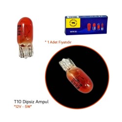 AMPÜL NORMAL DİPSİZ T10 12V 5W AMBER TURUNCU SUPERLIGHT 12T10T SL3700