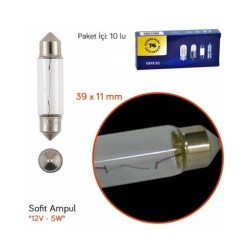 AMPÜL NORMAL SOFİT 12V 5W SUPERLIGHT 12T11X39 SL3108 SL3106 SUPERLIGHT