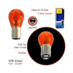 AMPÜL NORMAL 12V 1016 21/5W YAKIN TIRNAK AMBER TURUNCU SUPERLIGHT 1272