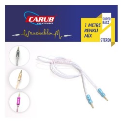 AUX KABLO 1,5M RENKLİ STEREO MİC.Lİ 4 BOĞUM 5901895 CARUB